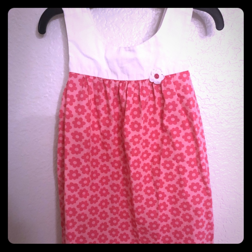 Pink and white toddler girls summer dress